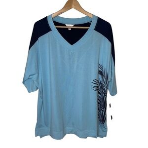 NWT FUDA Women’s Short Sleeve Size XL V-Neck Top